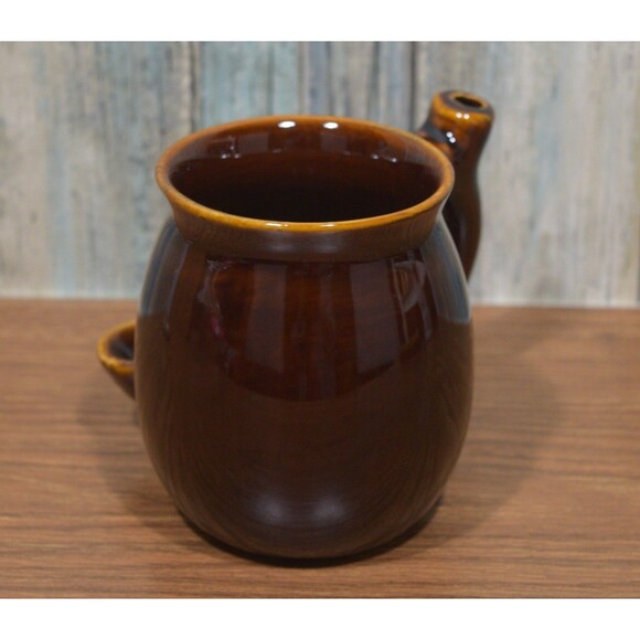 Wake and Bake Mug Pipe Ceramic Smoking Coffee Cup Brown Rustic Design - Picture 4 of 9